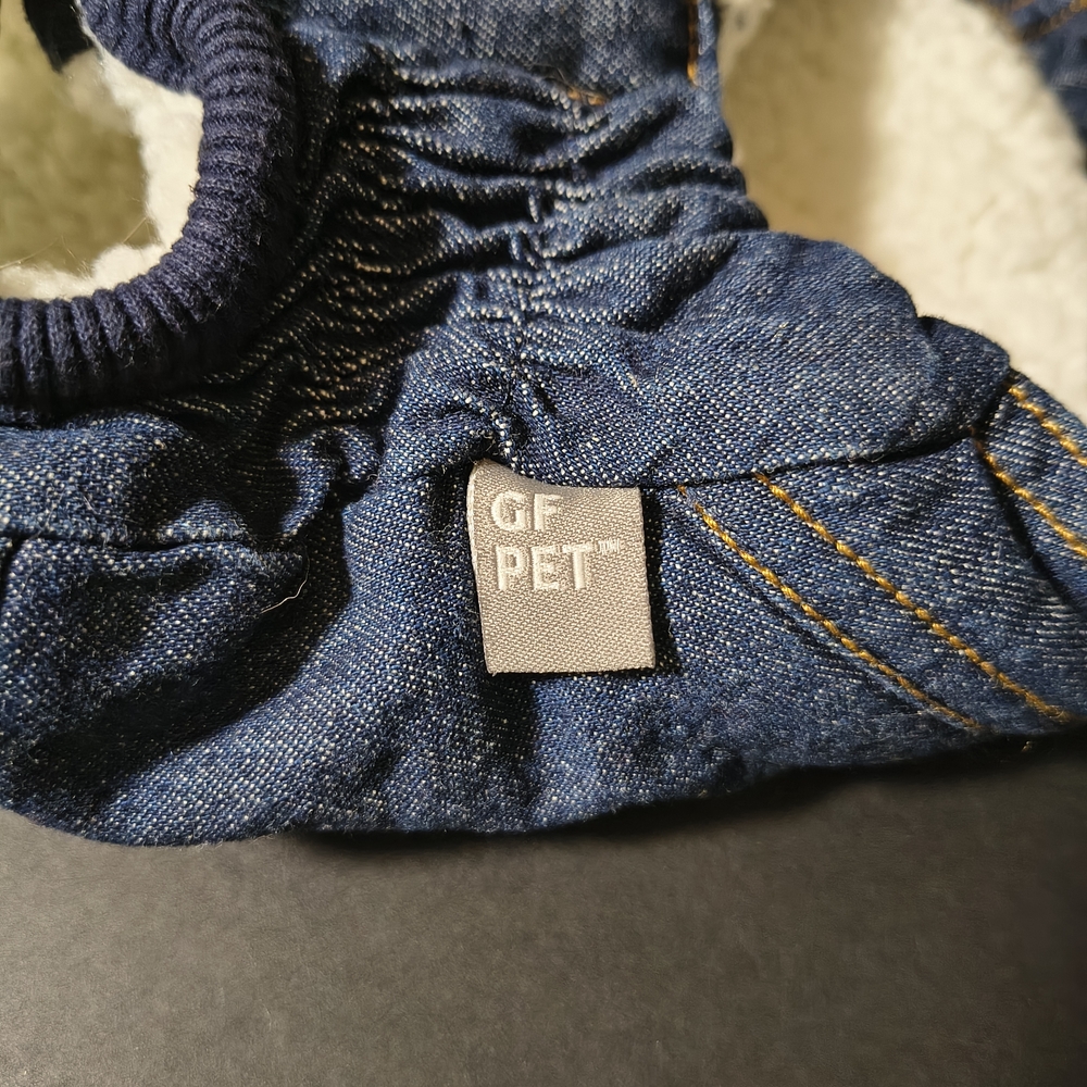GF Pet Denim Dog Jacket Fleece-lined Denim Coat with Paw Logo XS - Picture 4 of 8